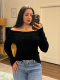 Knit Black Off the Shoulder Sweater