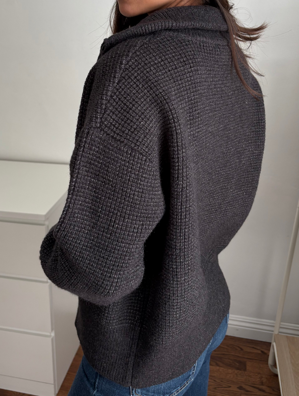 Double Zip Waffle Knit Sweater
