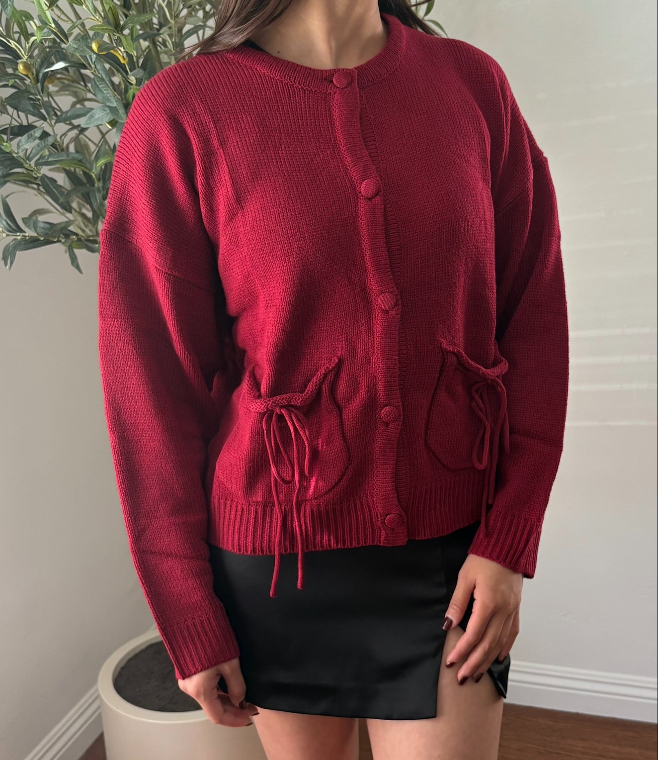 Red Valentines Bow Tie Sweater