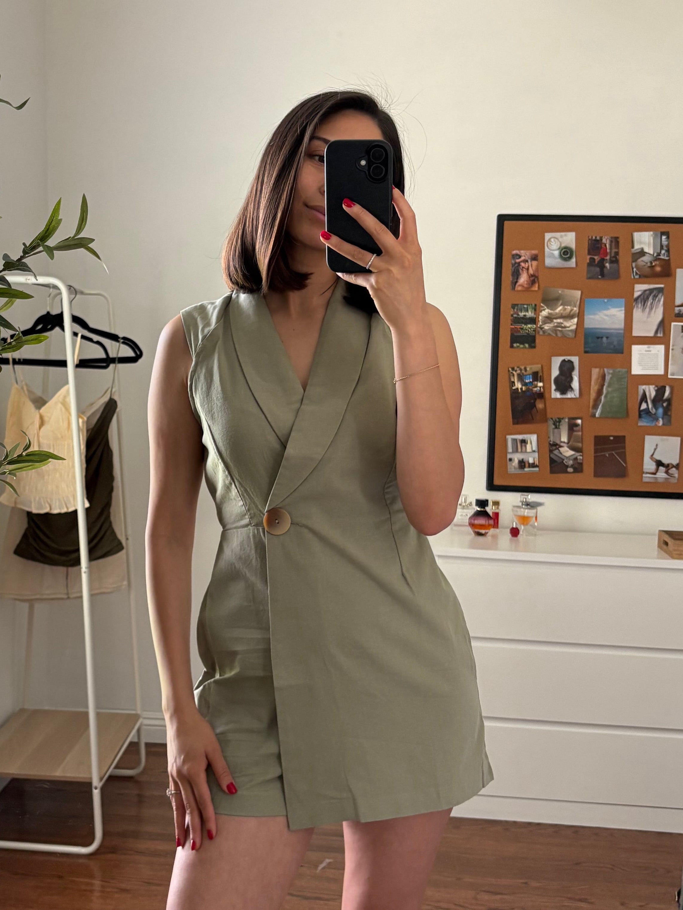 Short Sleeved Blazer Romper