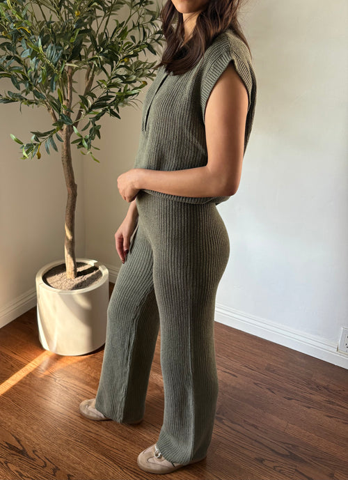 Cozy Knit Vest and Pants Set