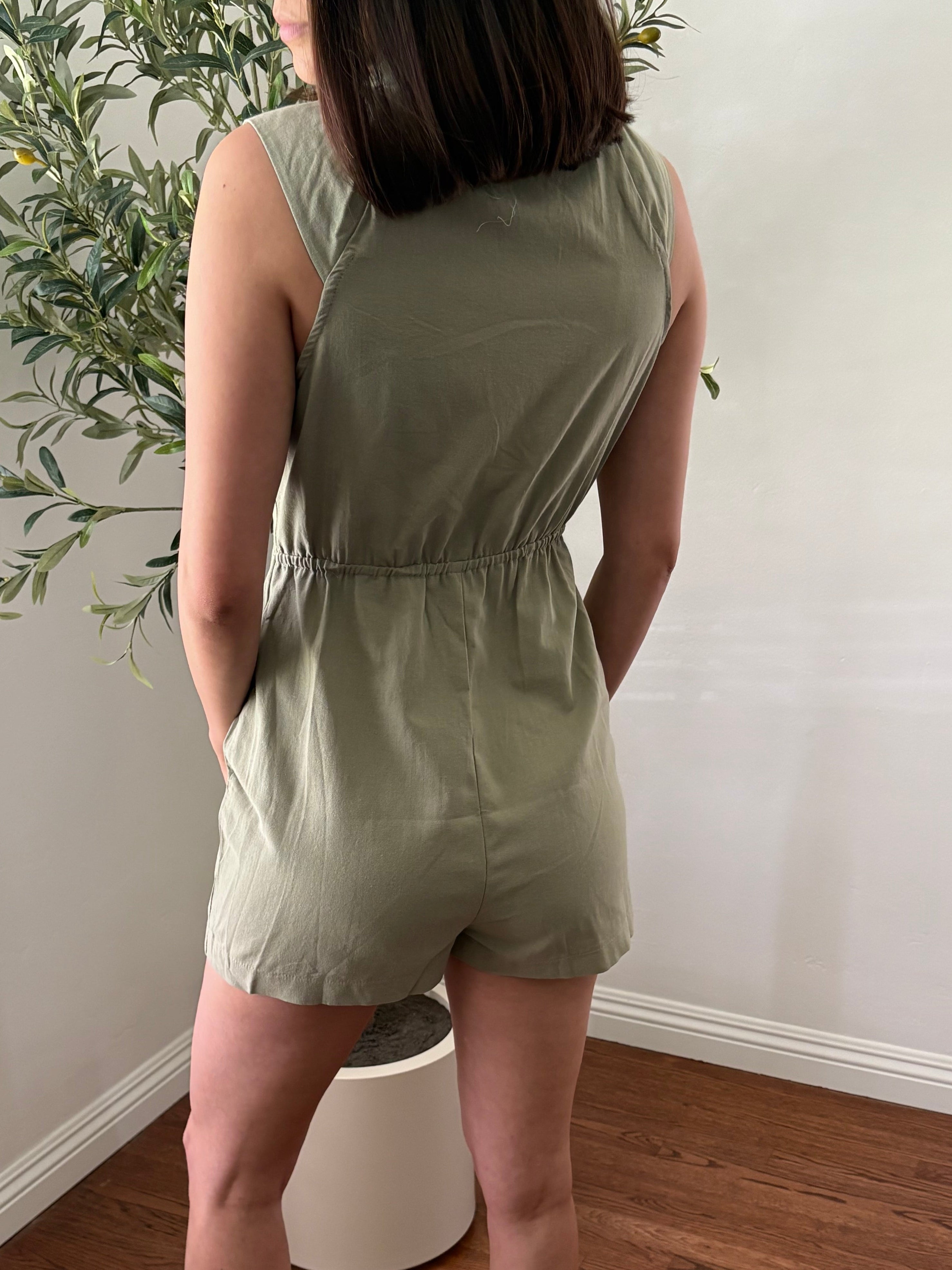 Short Sleeved Blazer Romper