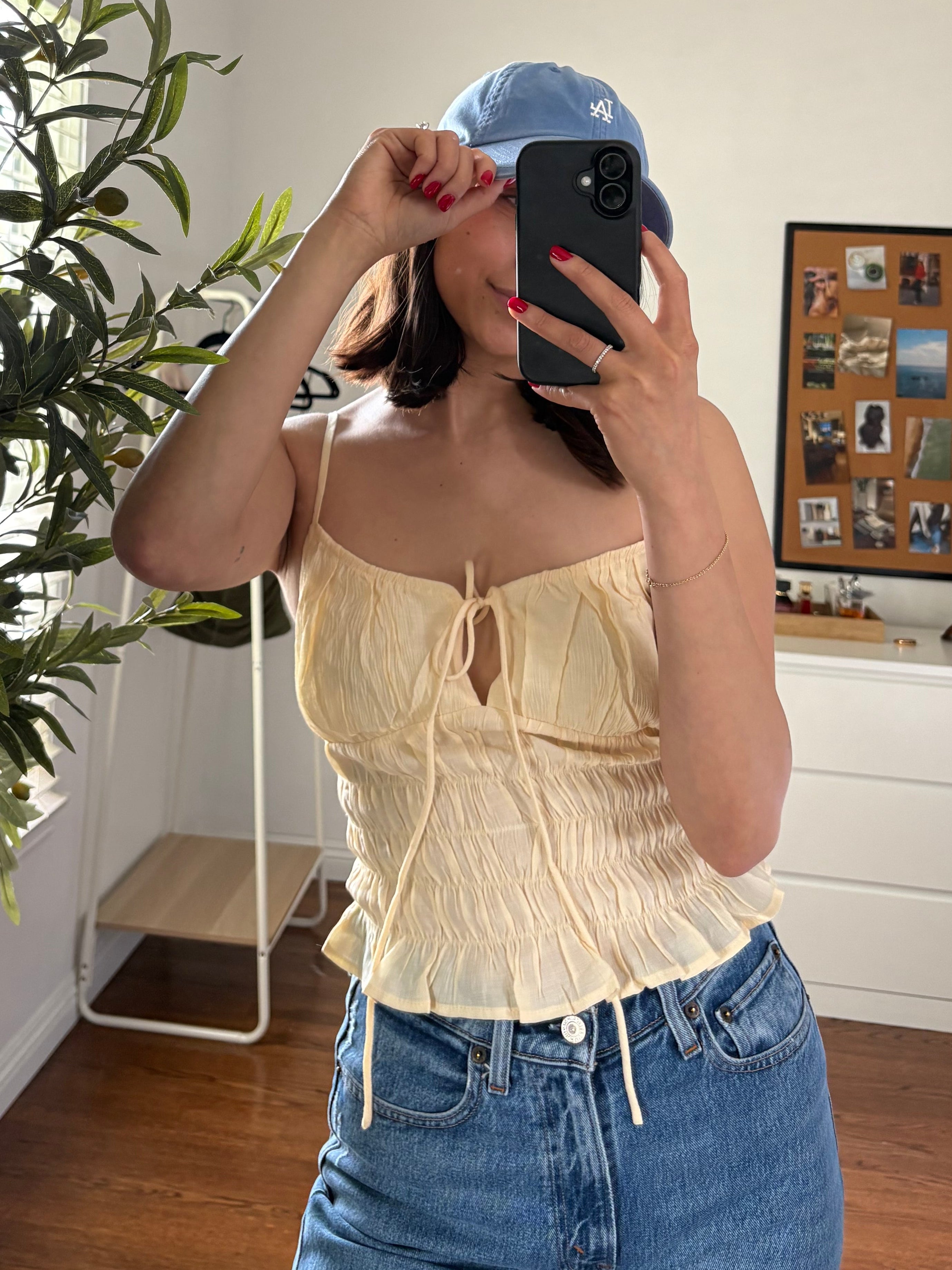 Spaghetti Front Tie Top