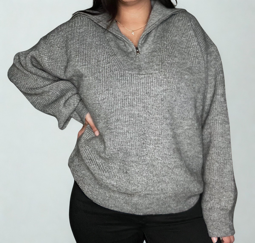 Quarter Zip Knit Sweater